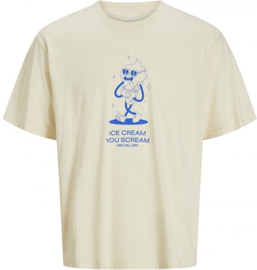 Jack & Jones Unexpect Crew Neck T-Shirt Antique White - T-krekli - T-krekli - 2XL-14XL