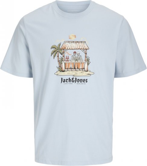 Jack & Jones Skull Coast Crew Neck T-Shirt Light Blue - T-krekli - T-krekli - 2XL-14XL