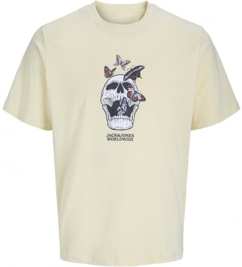 Jack & Jones Skull Coast Crew Neck T-Shirt Light Yellow - T-krekli - T-krekli - 2XL-14XL
