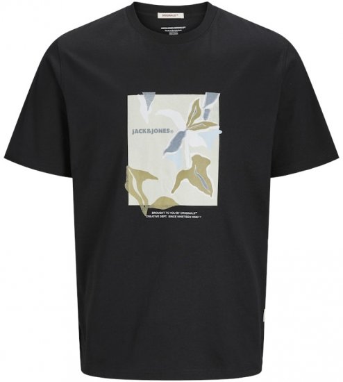 Jack & Jones Almeria Front Print Crew Neck T-Shirt Black - T-krekli - T-krekli - 2XL-14XL
