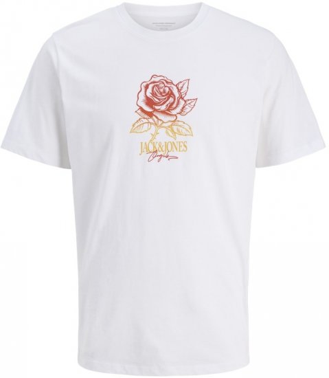 Jack & Jones Almeria Crew Neck T-Shirt Bright White - T-krekli - T-krekli - 2XL-14XL