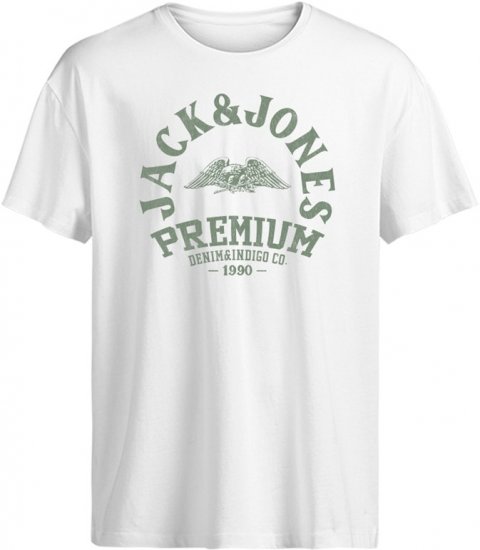 Jack & Jones Blurobar Crew Neck T-Shirt White - T-krekli - T-krekli - 2XL-14XL