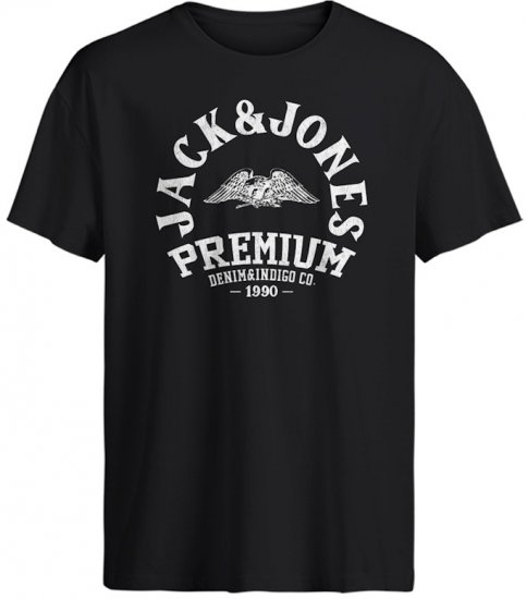 Jack & Jones Blurobar Crew Neck T-Shirt Black Beauty - T-krekli - T-krekli - 2XL-14XL