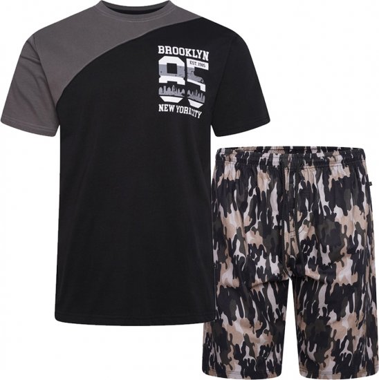 Kam Jeans 5001 'Brooklyn 85' Tee And Short Set Black - T-krekli - T-krekli - 2XL-14XL