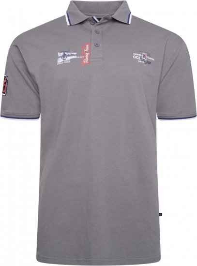 Kam Jeans 5512 1985 Racing Team Polo Shadow Grey - Polo krekli - Polo krekli - 2XL-8XL