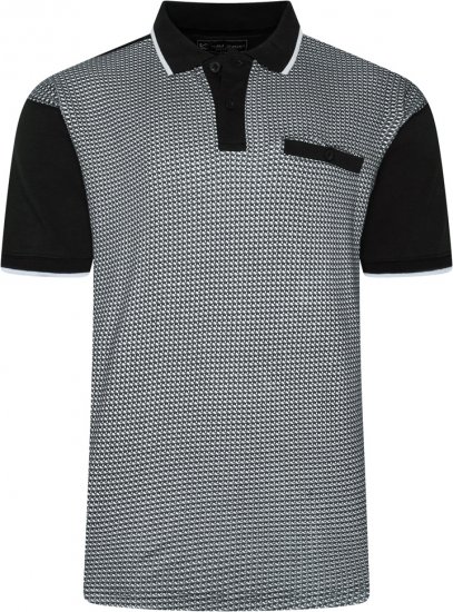 Kam Jeans 5518 Smart Mini Geo-Print Polo Black - Polo krekli - Polo krekli - 2XL-8XL