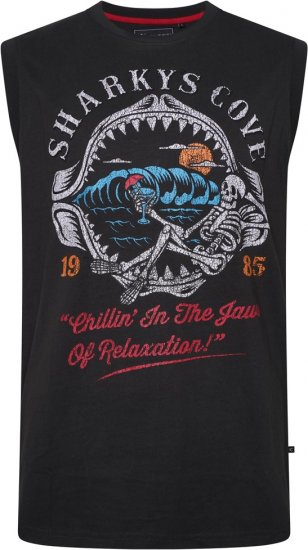 Kam Jeans 5762 Sharkeys Cove Vest Sleeveless T-Shirt Pirate Black - T-krekli - T-krekli - 2XL-14XL