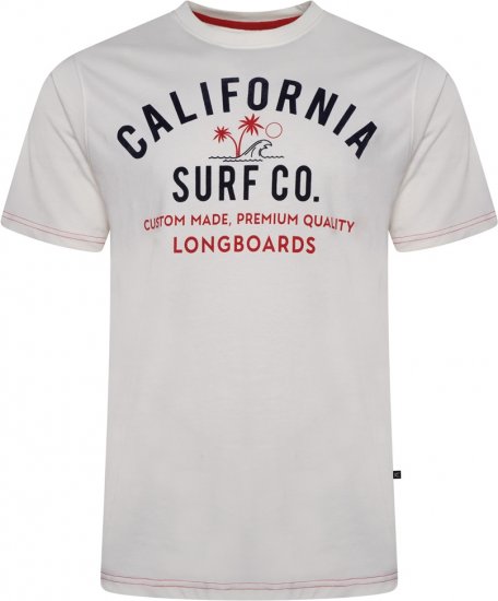 Kam Jeans 5766 California Surf Co T-Shirt Vintage White - T-krekli - T-krekli - 2XL-14XL