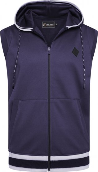 Kam Jeans TS005 Retro Tracky Set (Shorts/Sleeveless Hoodie) Navy - Treniņtērpi - Liela izmēra Treniņtērpi vīriešiem