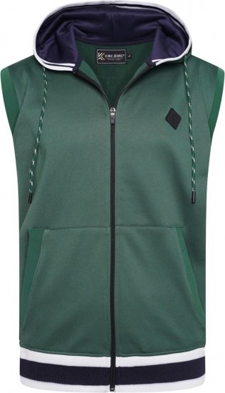 Kam Jeans TS005 Retro Tracky Set (Shorts/Sleeveless Hoodie) Racing Green - Treniņtērpi - Liela izmēra Treniņtērpi vīriešiem