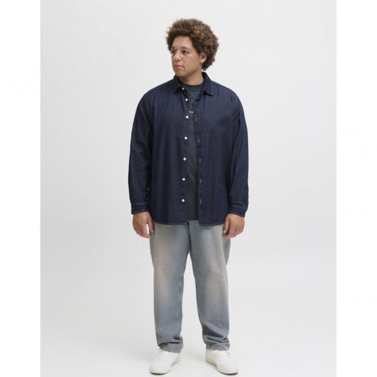 Jack & Jones Norrebro Denim Long Sleeve Shirt Dark Blue Denim - Krekli - Krekli - 2XL-8XL