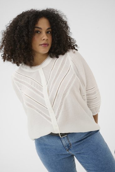 Kaffe Curve Liwa Shirt Chalk - Kreklblūzes - 