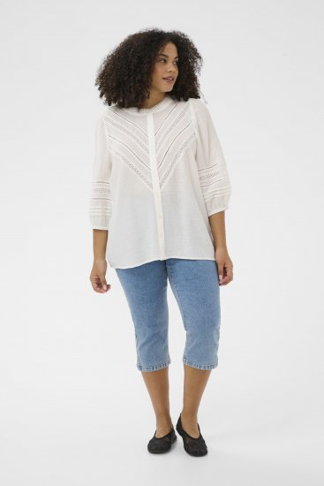 Kaffe Curve Liwa Shirt Chalk - Kreklblūzes - 