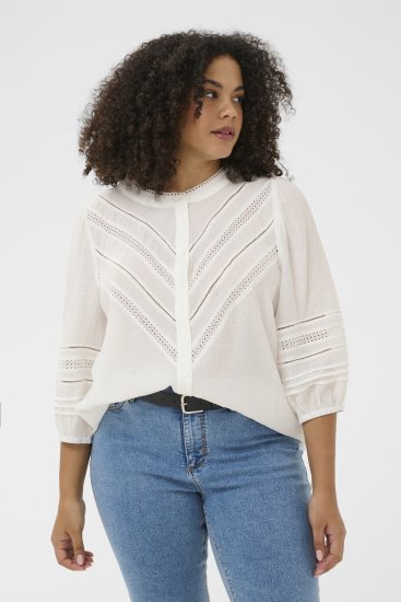Kaffe Curve Liwa Shirt Chalk - Kreklblūzes - 