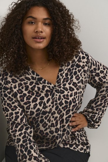 Kaffe Curve Mirta Tilly Blūze Leoparda Raksts - Blūzes & tunikas - 