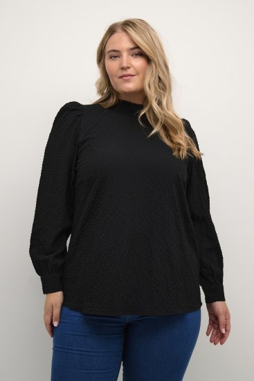 Kaffe Curve Ditta Smock Blūze Dziļi Melna - Blūzes & tunikas - 