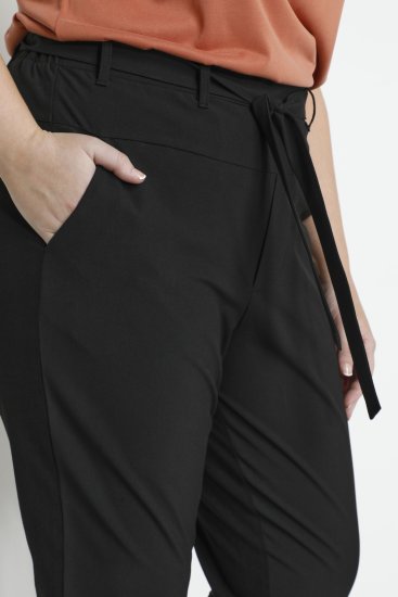 Kaffe Curve Jia Bikses ar jostu Dziļi melna - Džinsi & Bikses Lielos Izmēros – Plus Size - 
