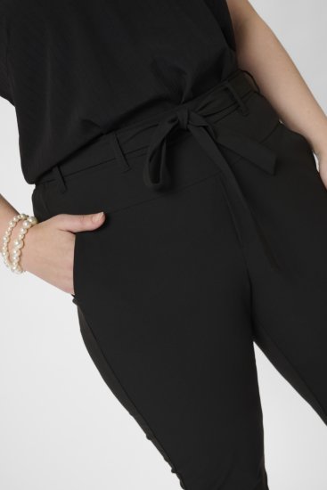 Kaffe Curve Jia Bikses ar jostu Dziļi melna - Džinsi & Bikses Lielos Izmēros – Plus Size - 