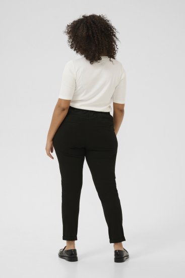 Kaffe Curve Jia Bikses ar jostu Dziļi melna - Džinsi & Bikses Lielos Izmēros – Plus Size - 