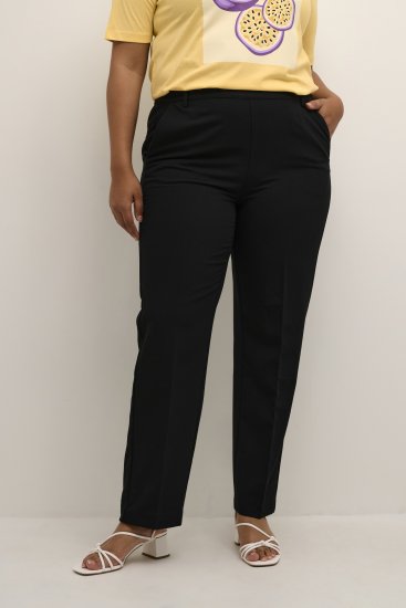 Kaffe Curve Sakira Garās bikses Dziļi melna - Džinsi & Bikses Lielos Izmēros – Plus Size - 