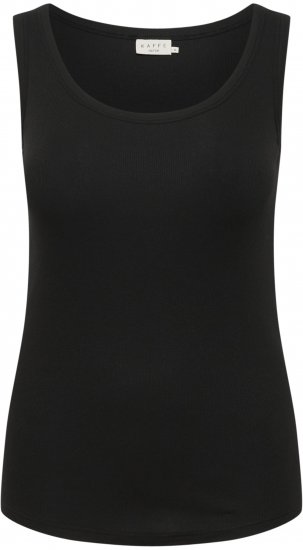 Kaffe Curve Carina Tops bez piedurknēm Dziļi melna - T-krekli - 