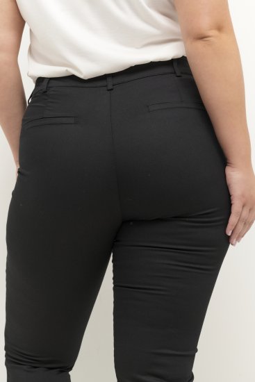 Kaffe Curve Leana Chino 7/8 Bikses Dziļi Melna - Džinsi & Bikses Lielos Izmēros – Plus Size - 