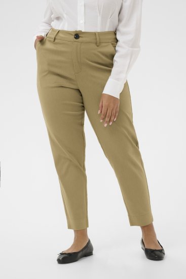 Kaffe Curve Leana Chino 7/8 Bikses Pārakmeņojies Ozols - Džinsi & Bikses Lielos Izmēros – Plus Size - 
