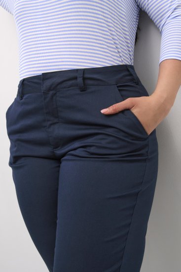 Kaffe Curve Leana Chino 7/8 Bikses Pusnakts Jūras Zila - Džinsi & Bikses Lielos Izmēros – Plus Size - 