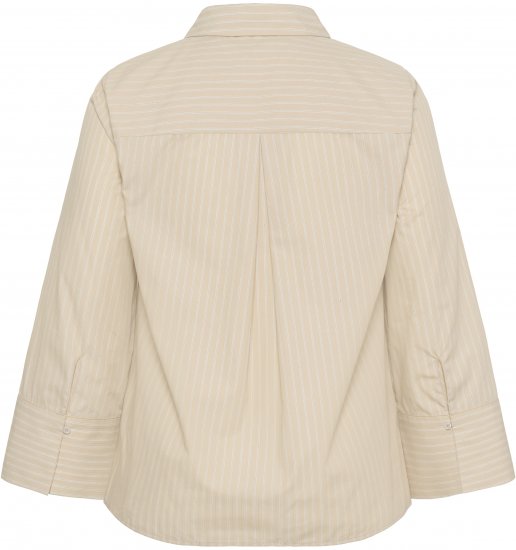 Kaffe Curve Josa Shirt Feather Grey Stripe - Kreklblūzes - 