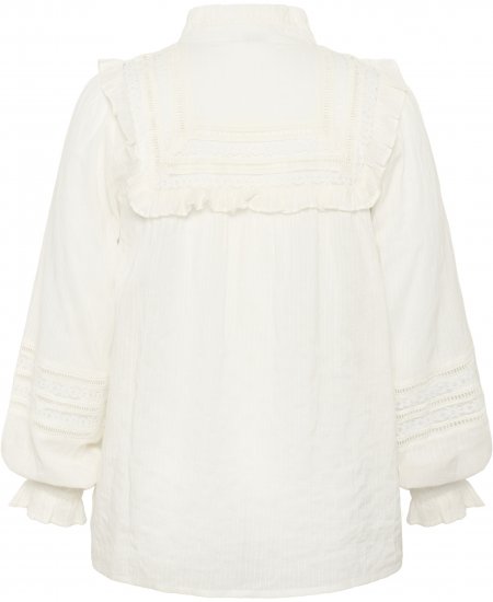 Kaffe Curve Jessa Shirt Long Sleeve White - Kreklblūzes - 