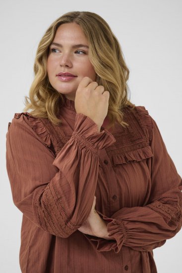 Kaffe Curve Jessa Shirt Henna Brown - Blūzes & tunikas - 