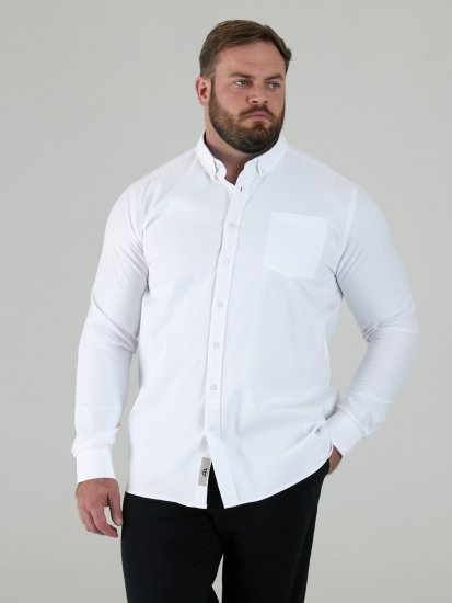 D555 Richard Oksforda Krekls Ar Garām Piedurknēm TALL Balts - TALL krekli - 