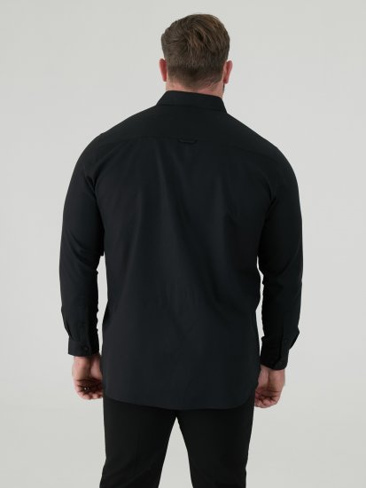 D555 Richard Oksforda Krekls Ar Garām Piedurknēm TALL Melns - TALL krekli - 