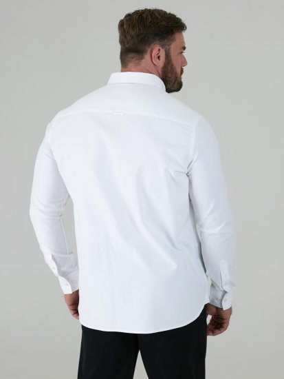 D555 Richard Oksforda Krekls Ar Garām Piedurknēm TALL Balts - TALL krekli - 