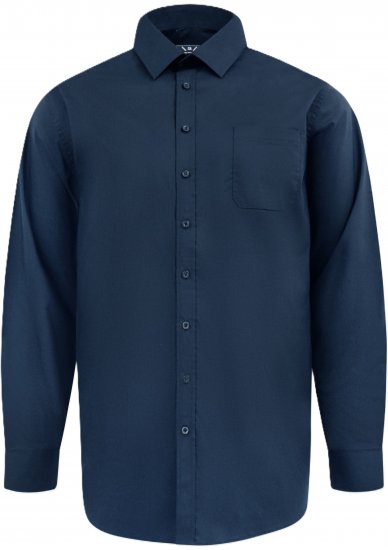 D555 Oliver Traipus Atgrūdošs Negludināms Elastīgs Krekls Ar Garām Piedurknēm Tumši Zils - Krekli - Krekli - 2XL-8XL