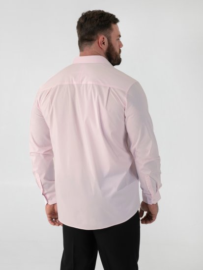D555 Oliver Traipus Atgrūdošs Negludināms Elastīgs Krekls Ar Garām Piedurknēm Rozā - Krekli - Krekli - 2XL-8XL