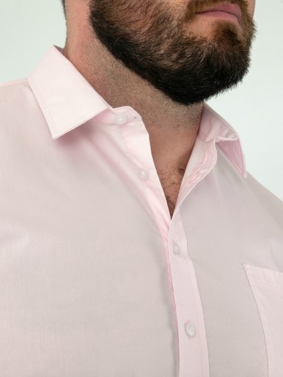 D555 Oliver Traipus Atgrūdošs Negludināms Elastīgs Krekls Ar Garām Piedurknēm Rozā - Krekli - Krekli - 2XL-8XL