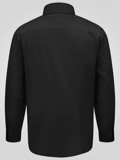 D555 Oliver Traipus Atgrūdošs Negludināms Elastīgs Krekls Ar Garām Piedurknēm Melns - Krekli - Krekli - 2XL-8XL