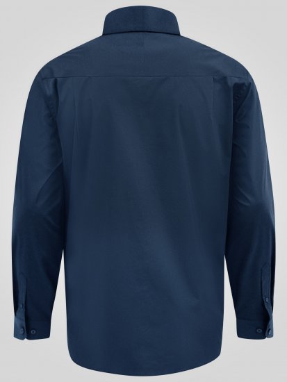 D555 Oliver Traipus Atgrūdošs Negludināms Elastīgs Krekls Ar Garām Piedurknēm Tumši Zils - Krekli - Krekli - 2XL-8XL