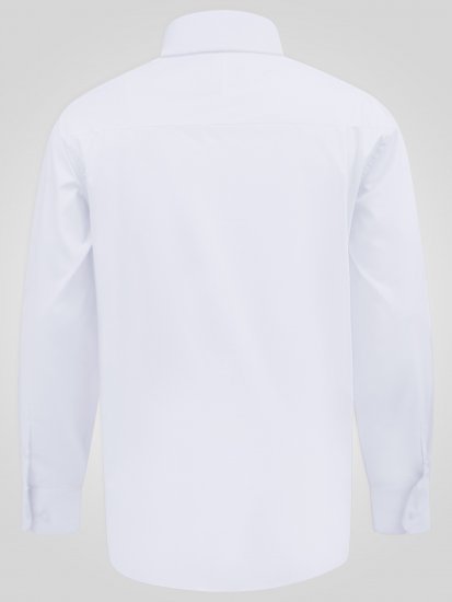 D555 Oliver Traipus Atgrūdošs Negludināms Elastīgs Krekls Ar Garām Piedurknēm Balts - Krekli - Krekli - 2XL-8XL