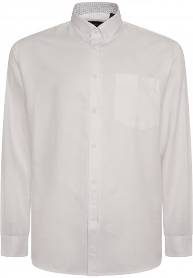 Kam Jeans P020 Premium Long sleeve Oxford Shirt White - Krekli - Krekli - 2XL-8XL