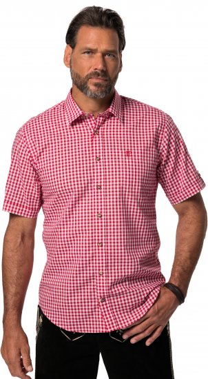 JP1880 Shirt Traditional Checked Short Sleeve Red - Krekli - Krekli - 2XL-8XL