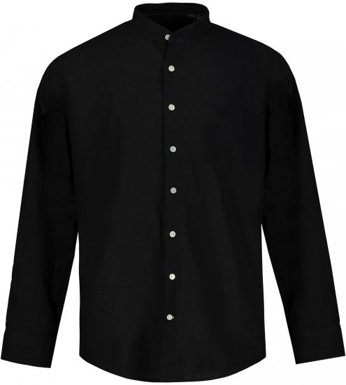 JP1880 Shirt Linen Blend Long Sleeve Black TALL - VĪRIEŠU APĢĒRBS MT-6XLT - Apģērbs gariem vīriešiem