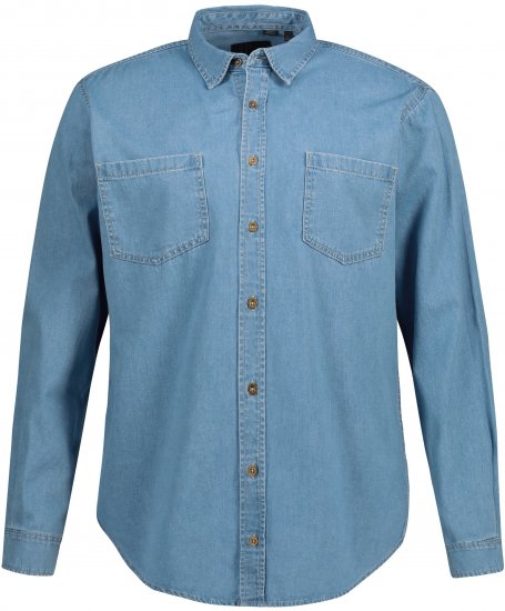 JP1880 Shirt Denim Long Sleeve Light Blue TALL - VĪRIEŠU APĢĒRBS MT-6XLT - Apģērbs gariem vīriešiem