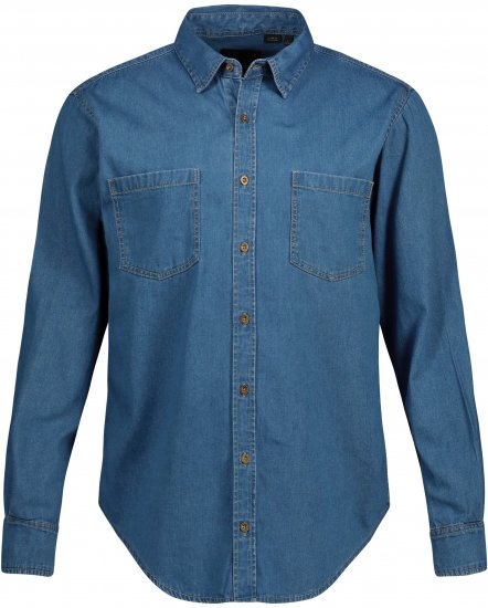 JP1880 Shirt Denim Long Sleeve Blue TALL - VĪRIEŠU APĢĒRBS MT-6XLT - Apģērbs gariem vīriešiem