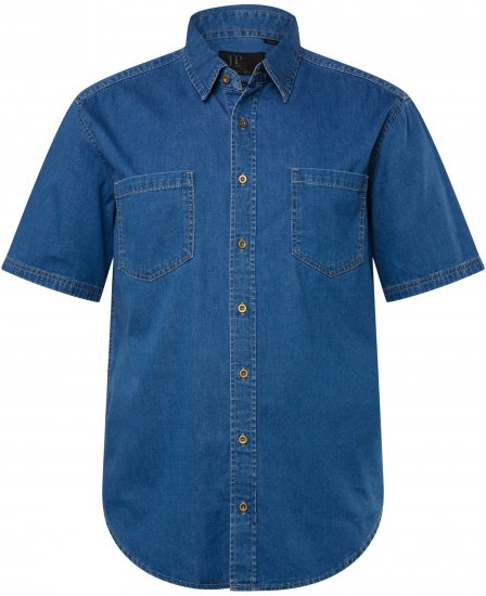 JP1880 Shirt Denim Short Sleeve Blue TALL - VĪRIEŠU APĢĒRBS MT-6XLT - Apģērbs gariem vīriešiem