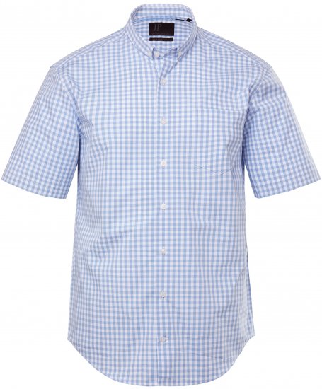 JP1880 Shirt Traditional Short Sleeve Checked Light Blue - Krekli - Krekli - 2XL-8XL
