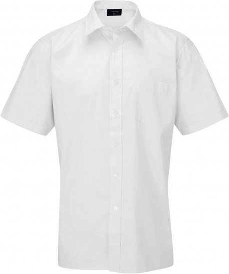 Espionage SH147 Short Sleeve Plain Collar Shirt White - Krekli ar īsām piedurknēm - Krekli ar īsām piedurknēm