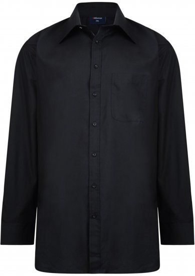 Espionage SH151 Plain Collar Long Sleeve Shirt Black - Krekli ar garām piedurknēm - 