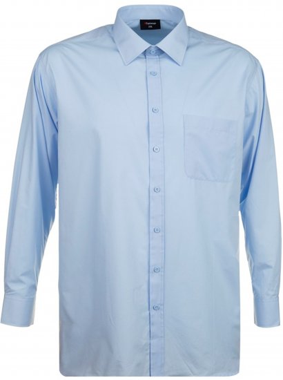 Espionage SH151 Long Sleeve Plain Collar Shirt Blue - Krekli - Krekli - 2XL-8XL